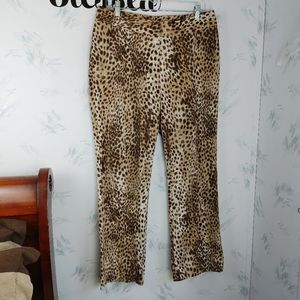 Classiques Entier Tan Animal Print Dress Pants 14